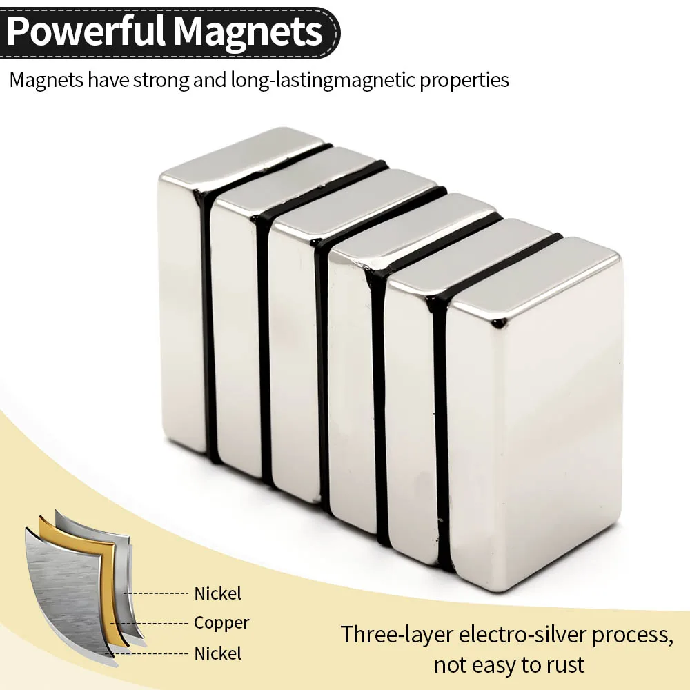 40x25x10mm Super Strong Neodymium Magnet N35 NdfeB Permanent Magnetic imanes Block Powerful Magnets Refrigerator