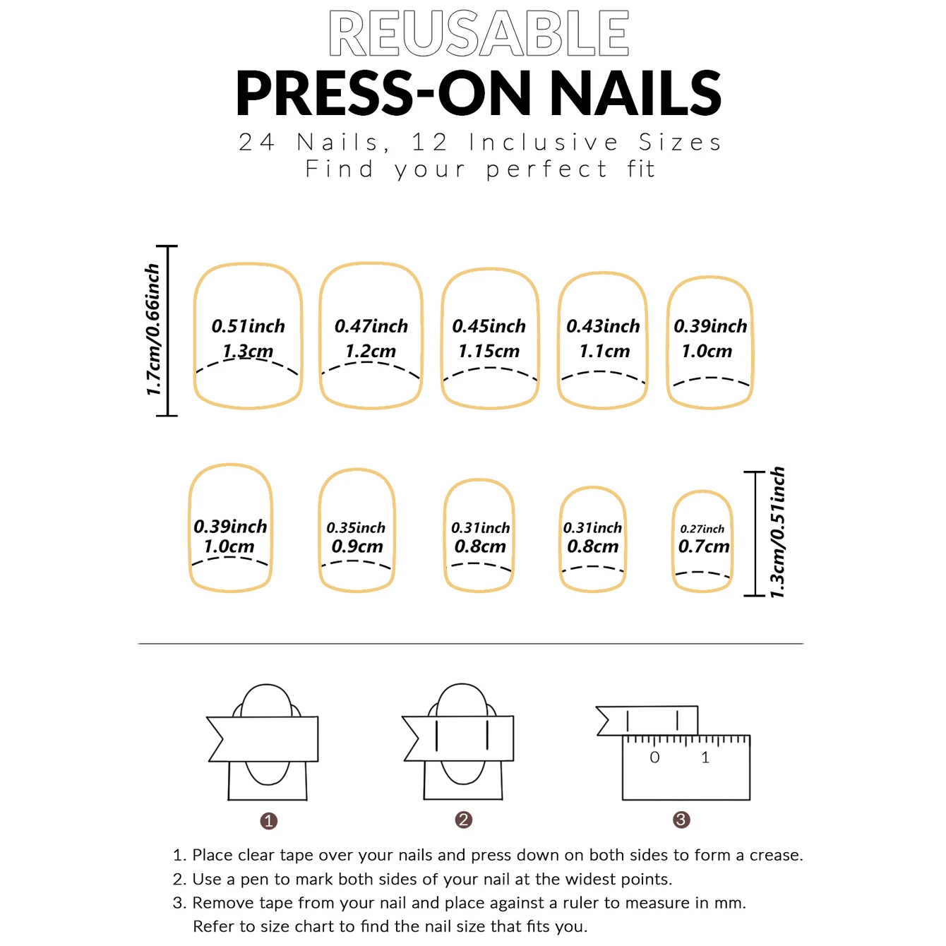 24PCS Pink French Pointed, Short, Medium Fake Nails, Square Fake Nails, Fully Covered Acrylic Nails, Simple Daily Wear For Wome