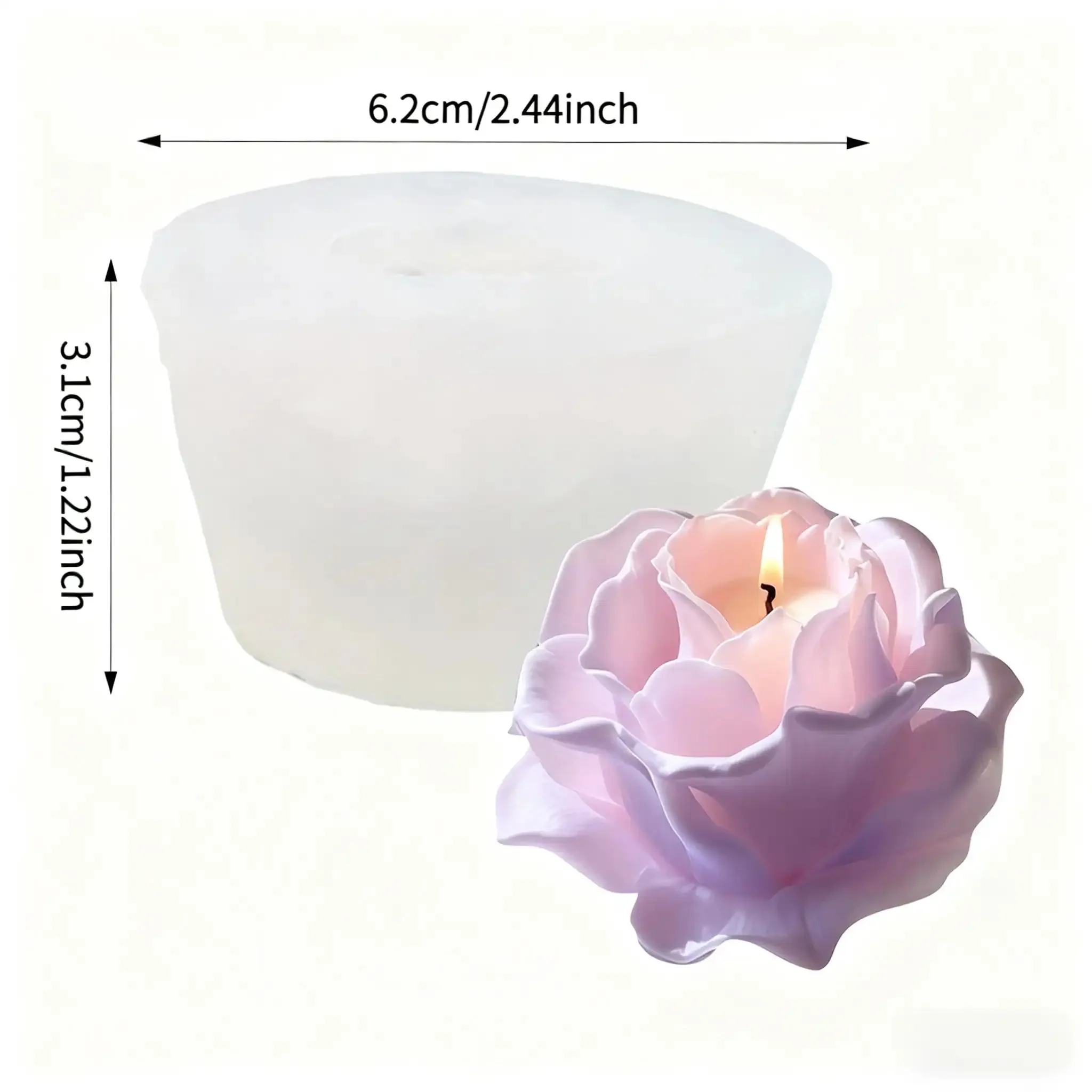 1 Piece 3D Elegant Rose Silicone Mold - Reusable Flexible Mold for Candles, Resin Art, Handmade Soap and Clay Making, Delicate Petal Design, Home Decoration, Valentine's Day Gift, Floral Shape, Special Gift for Craft Enthusiasts