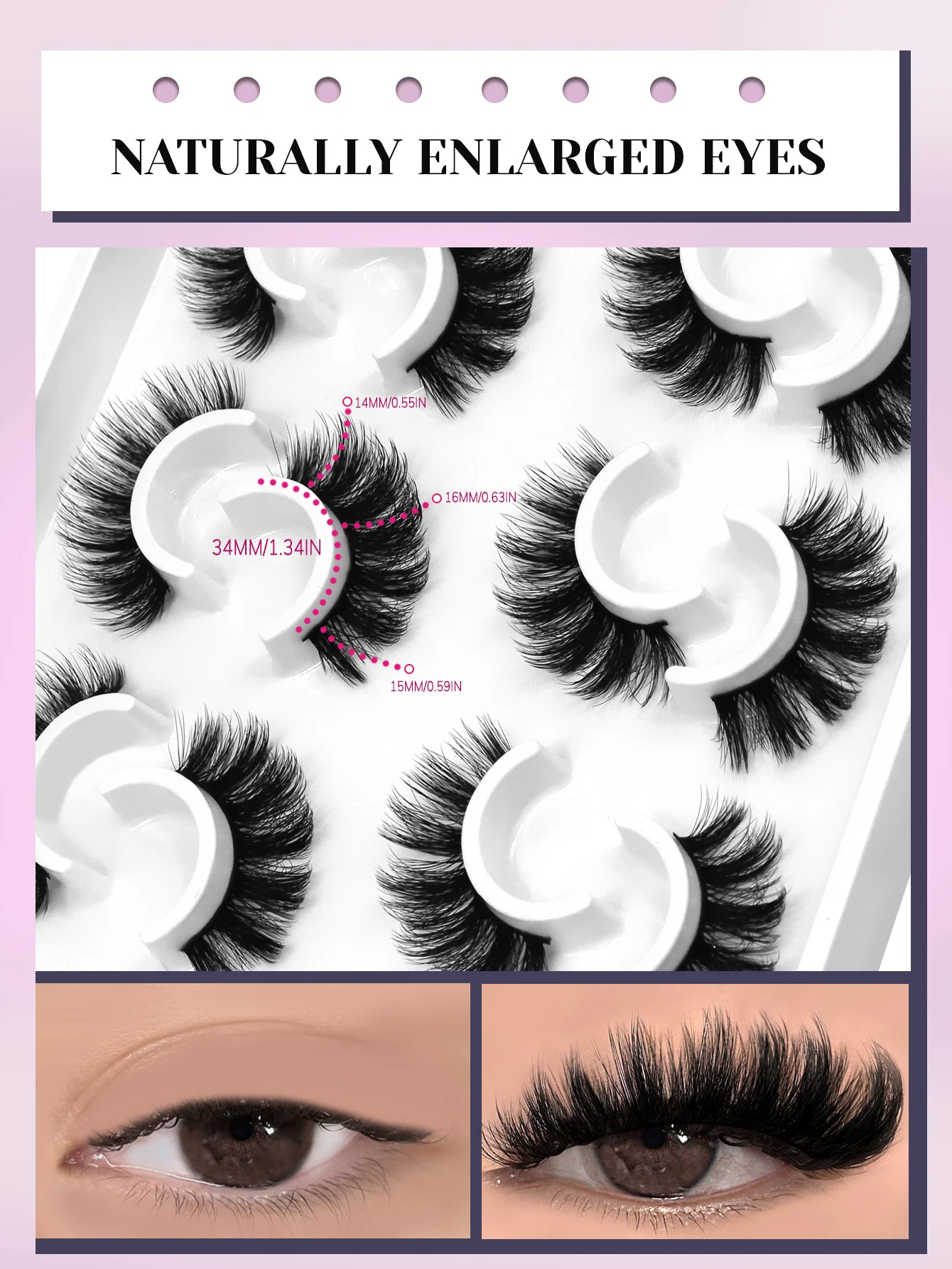 Veltrinay Fake Lashes 3D Mink Lashes Soft False Eyelashes Natural Thick Faux Mink Eyelashes Extention Makeup