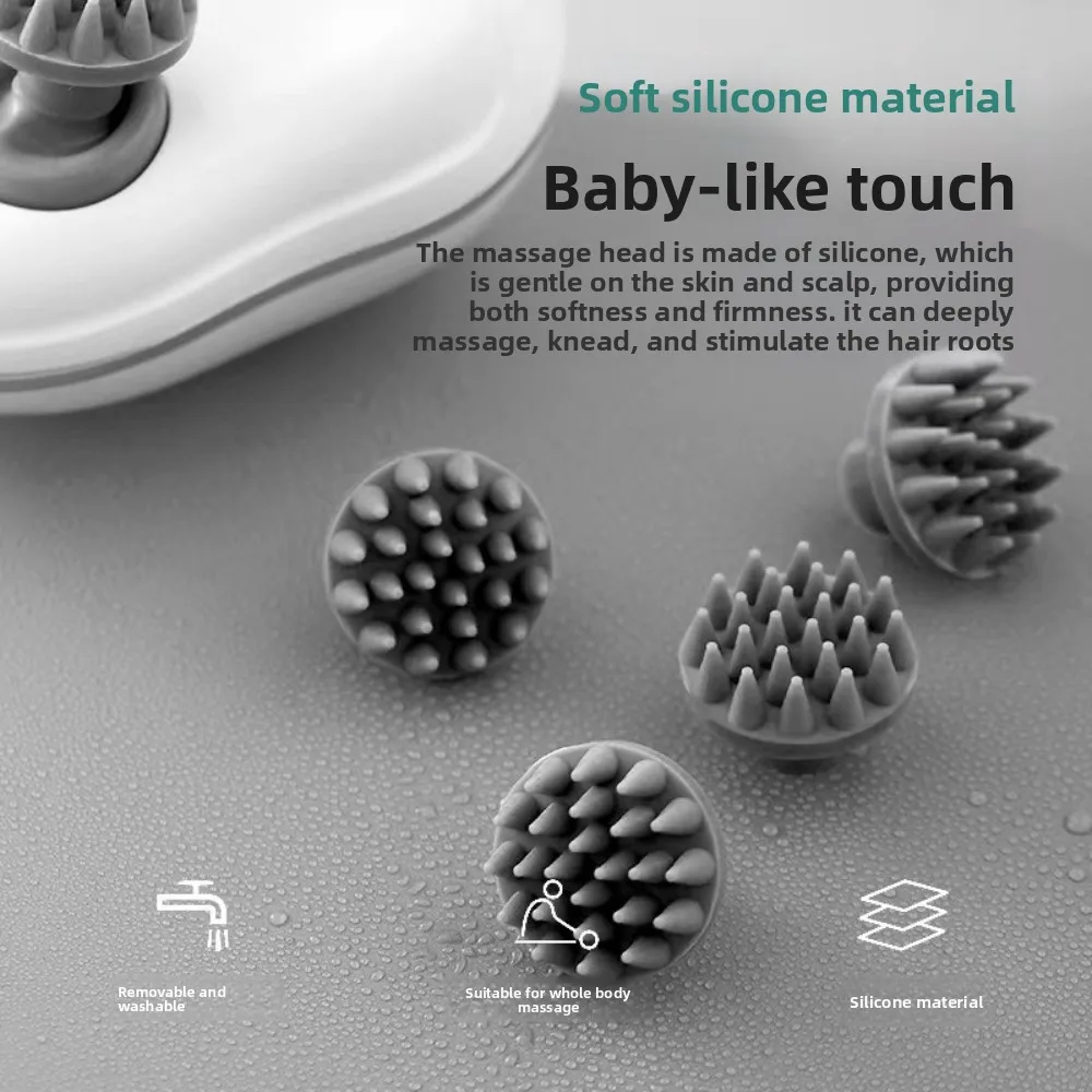 Portable Electric Head Massager Kneading Scalp Relax Scalp Massager Rechargeable Vibration Head Massage Machine Bathroom