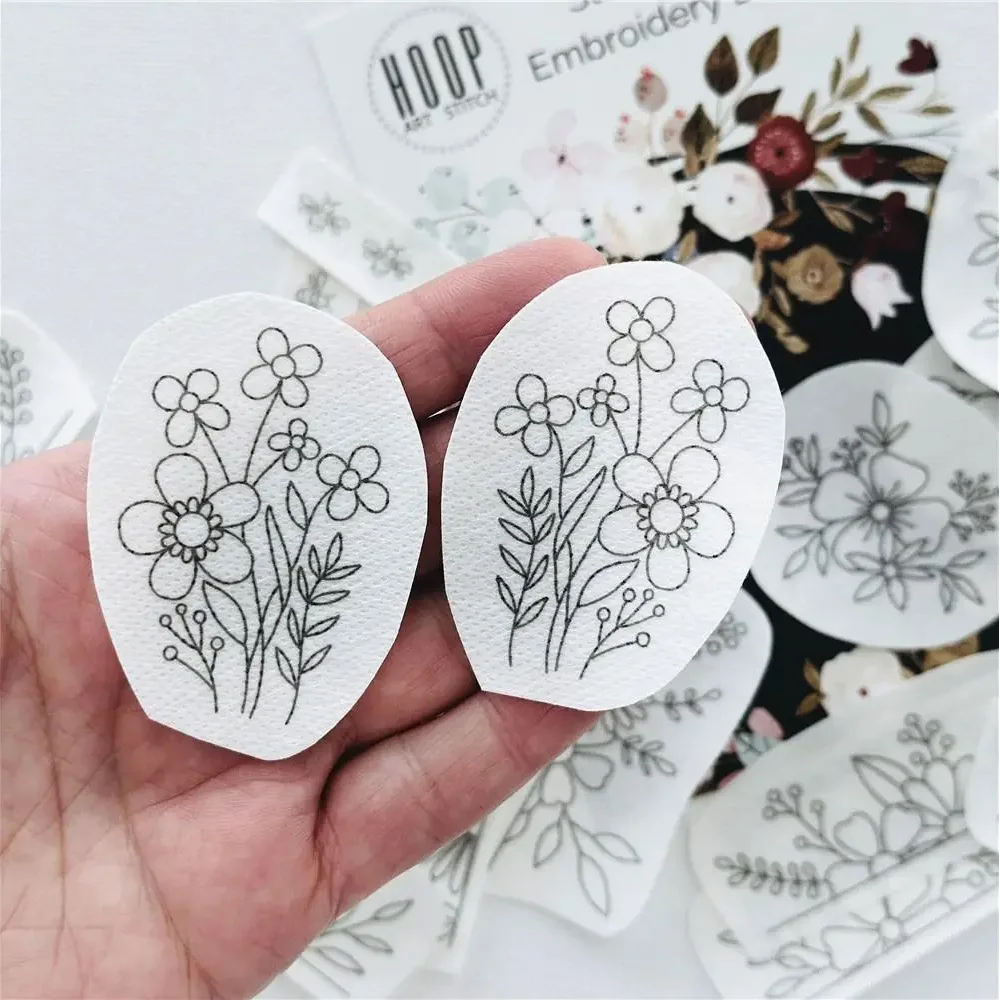 Water Soluble Stabilizer Embroidery Patterns Stick Stitch Embroidery Flower Paper Floral Daisy Designs Wash Stabilizer