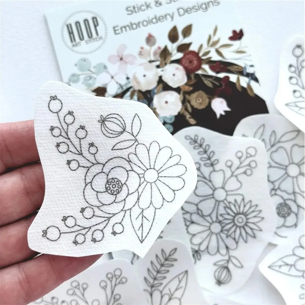 Water Soluble Stabilizer Embroidery Patterns Stick Stitch Embroidery Flower Paper Floral Daisy Designs Wash Stabilizer