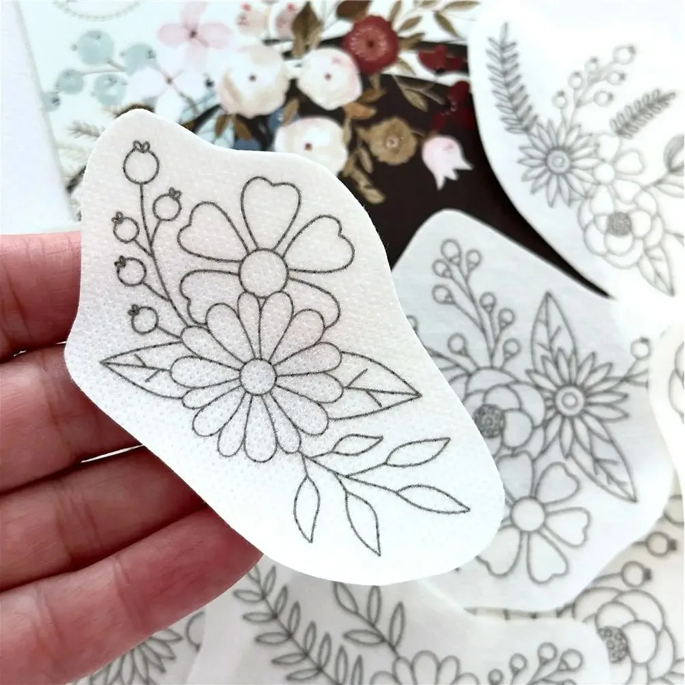 Water Soluble Stabilizer Embroidery Patterns Stick Stitch Embroidery Flower Paper Floral Daisy Designs Wash Stabilizer
