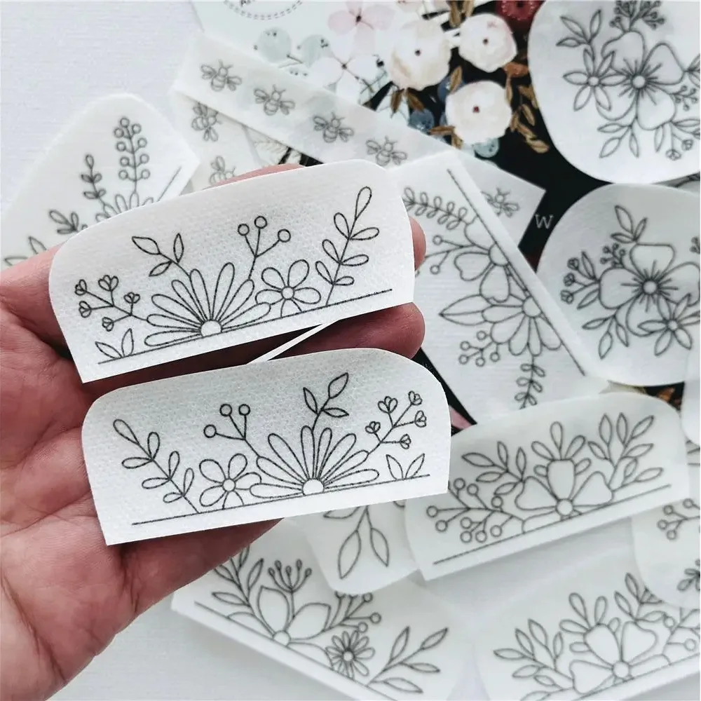 Water Soluble Stabilizer Embroidery Patterns Stick Stitch Embroidery Flower Paper Floral Daisy Designs Wash Stabilizer