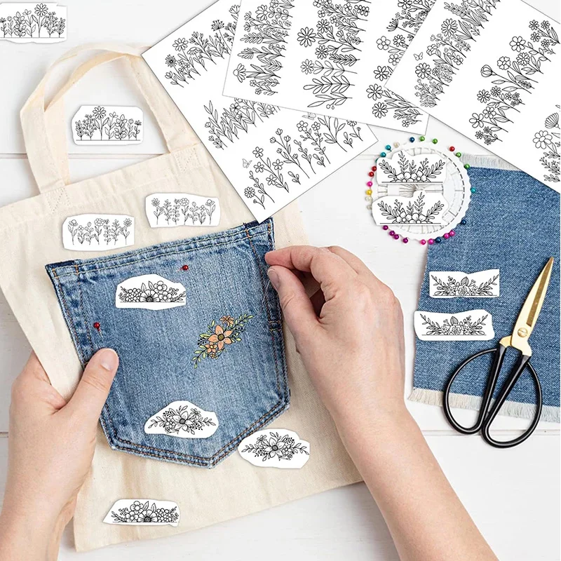 Water Soluble Stabilizer Embroidery Patterns Stick Stitch Embroidery Flower Paper Floral Daisy Designs Wash Stabilizer