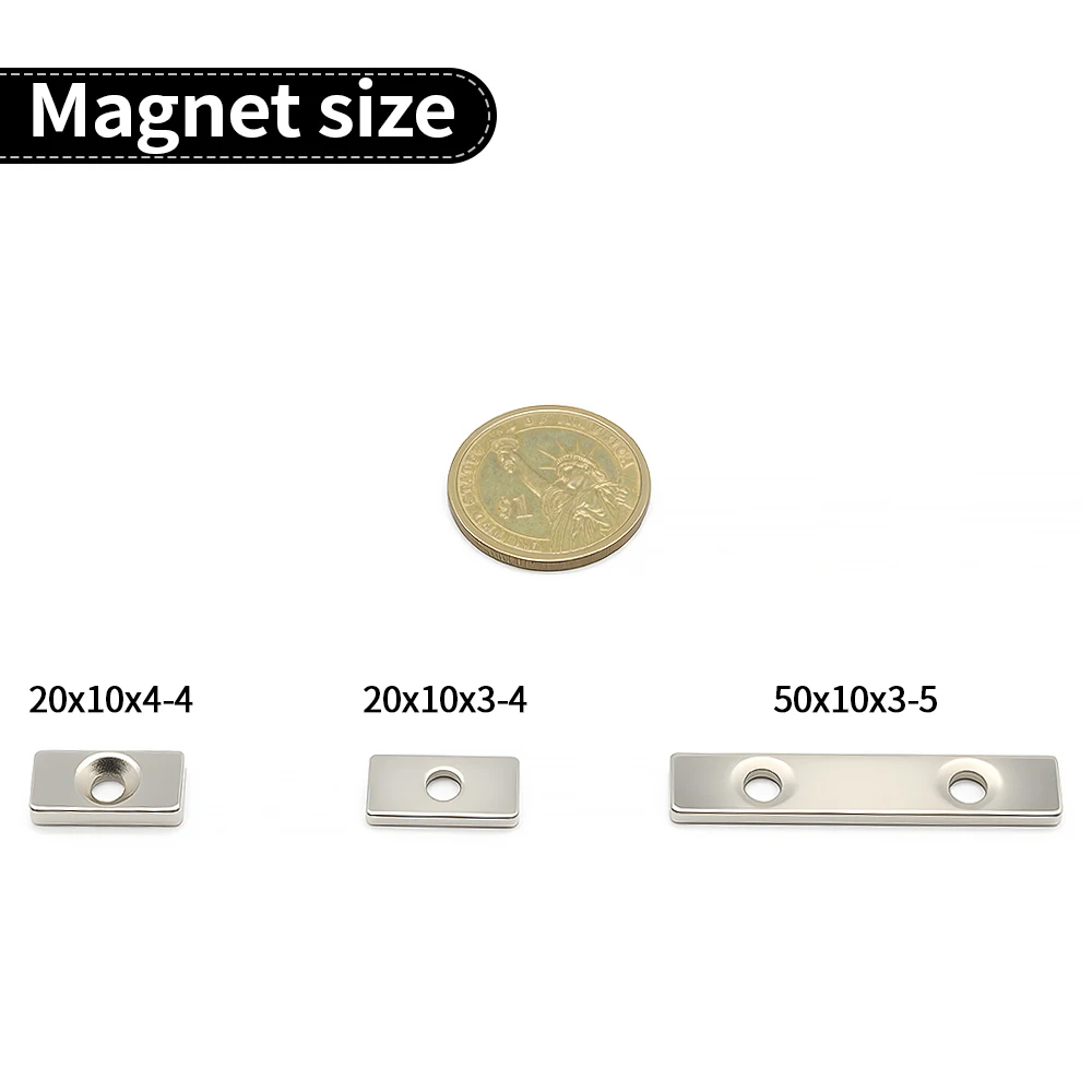 Super Strong Neodymium Magnet N35 NdfeB Permanent Magnetic imanes Block with holes Powerful Magnets Refrigerator Magnet