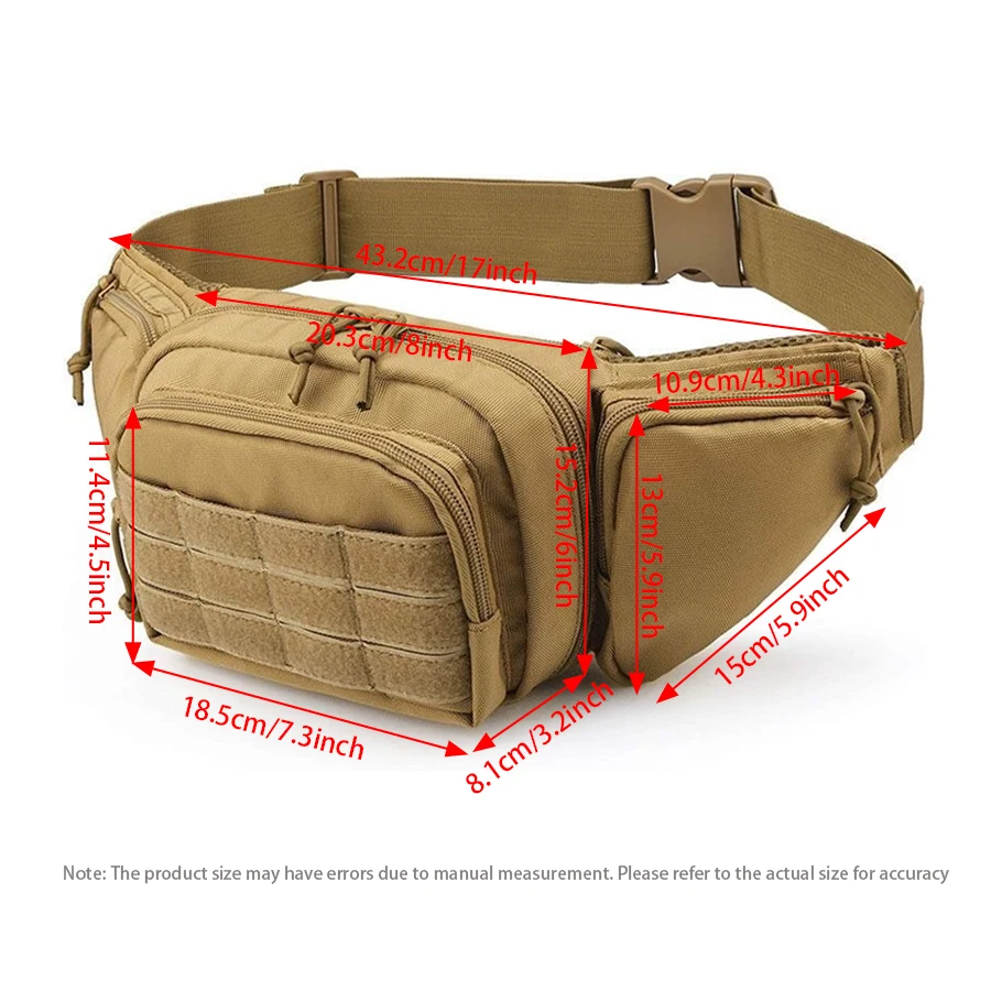 Outdoor multifunctional waist bag, large capacity, lightweight, running sports crossbody bag