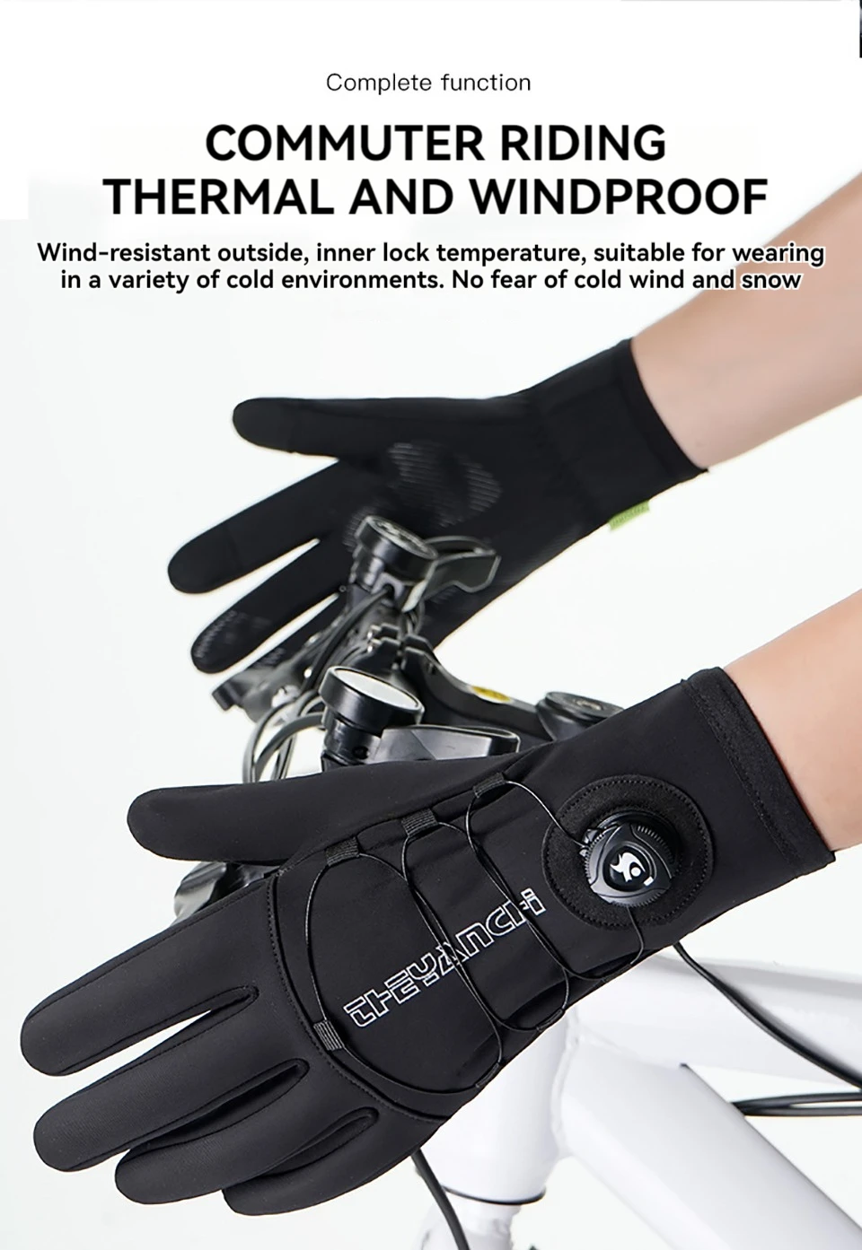 GTUBIKE Winter Warm Gloves for Men Women Extended Thickened Windproof and Waterproof Sports Touchscreen Skiing Cycling Gloves