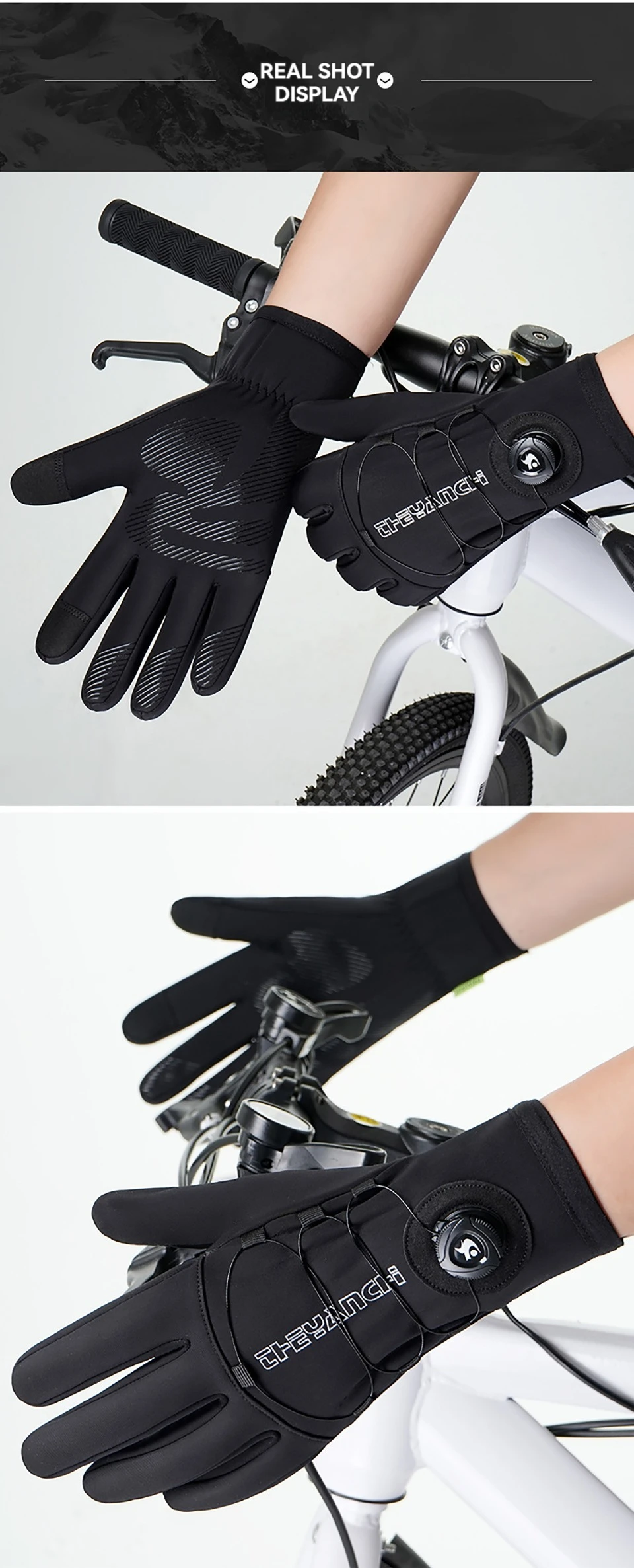 GTUBIKE Winter Warm Gloves for Men Women Extended Thickened Windproof and Waterproof Sports Touchscreen Skiing Cycling Gloves