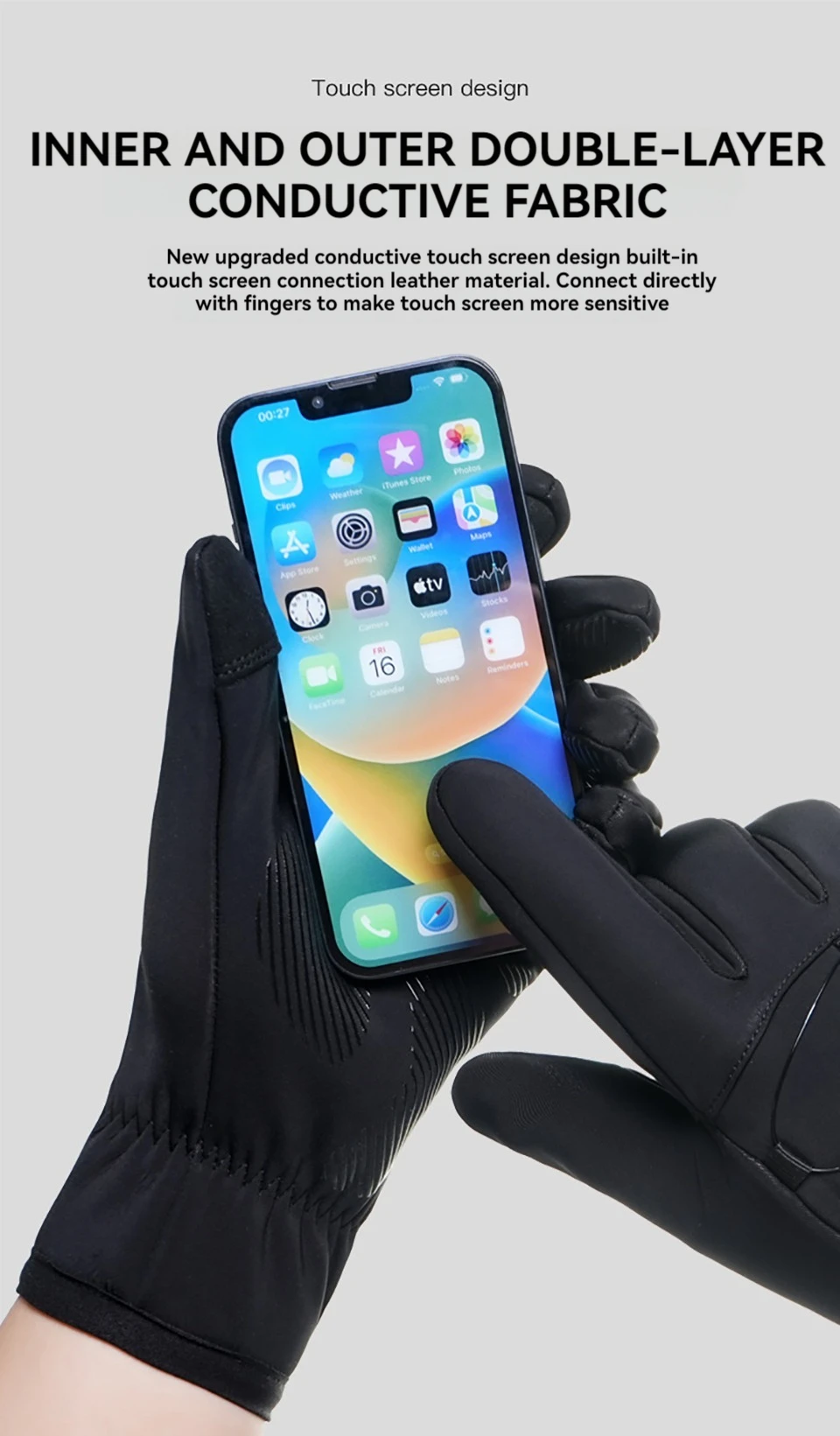 GTUBIKE Winter Warm Gloves for Men Women Extended Thickened Windproof and Waterproof Sports Touchscreen Skiing Cycling Gloves