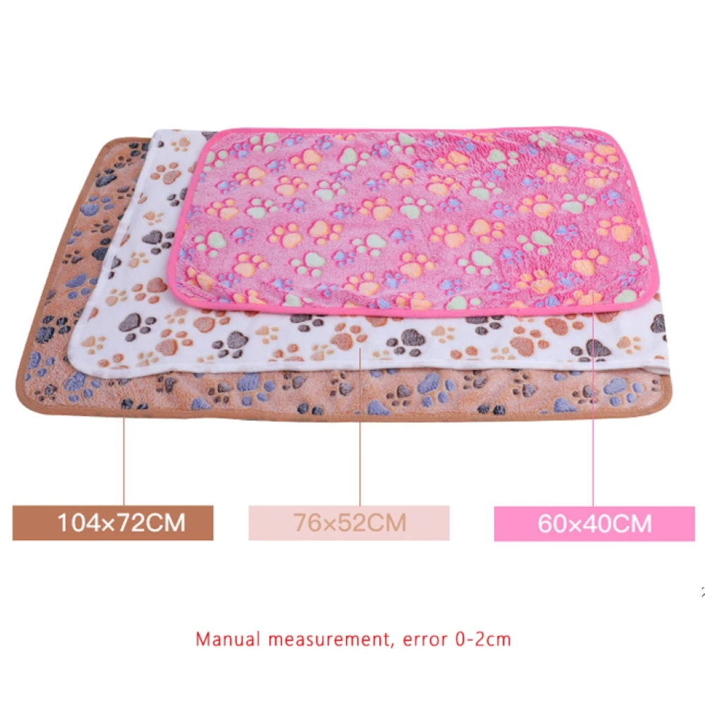 Soft Fluffy High Quality Multicolor Pet Blanket Cute Dog Paw Print Blanket Pet Mat Warm and Comfortable Blanket for Cat Dogs