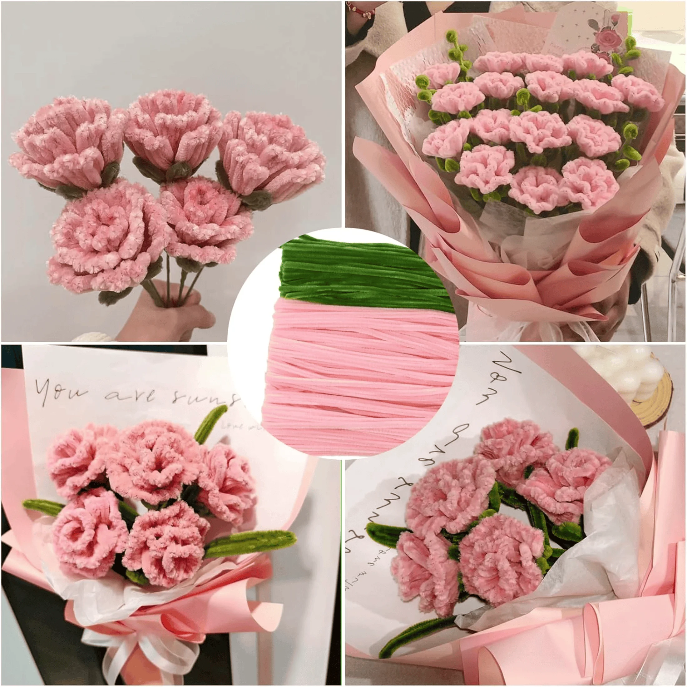 100/200Pcs Pipe Cleaners Craft Supplie 2 Assortment Pastel Color Chenille Stem for Art and Craft Project Creative DIY Decoration