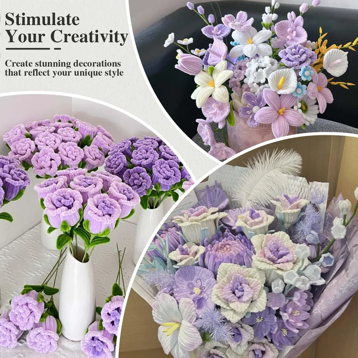 100/200Pcs Pipe Cleaners Craft Supplie 2 Assortment Pastel Color Chenille Stem for Art and Craft Project Creative DIY Decoration