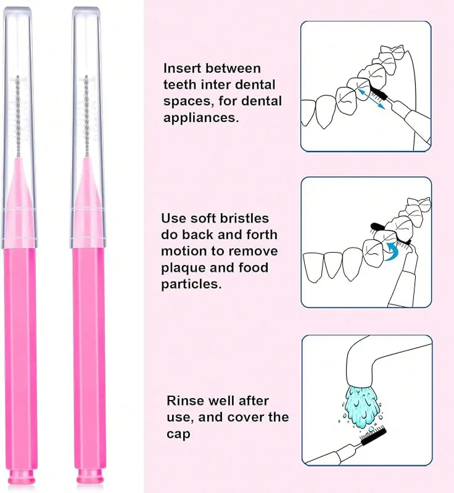 100Pcs Interdental Brush Toothpick Dental Tooth Flossing Head Oral Dental Hygiene Flosser Cleaners Tooth Cleaning Tool