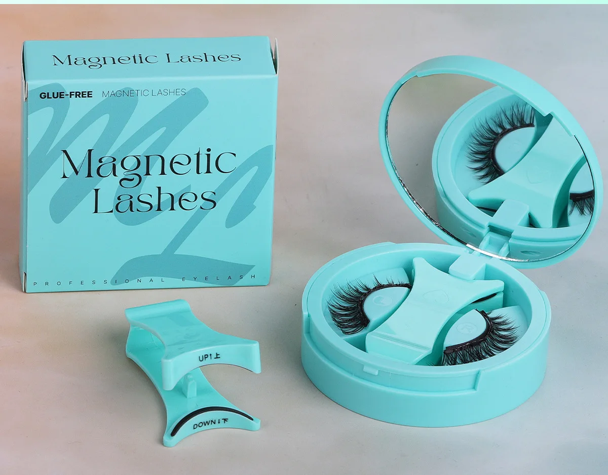Magnetic Fake Eyelashes Set Reusable 3D Glue-free Waterproof Natural False Eyelashes With Travel-friendly Applicator