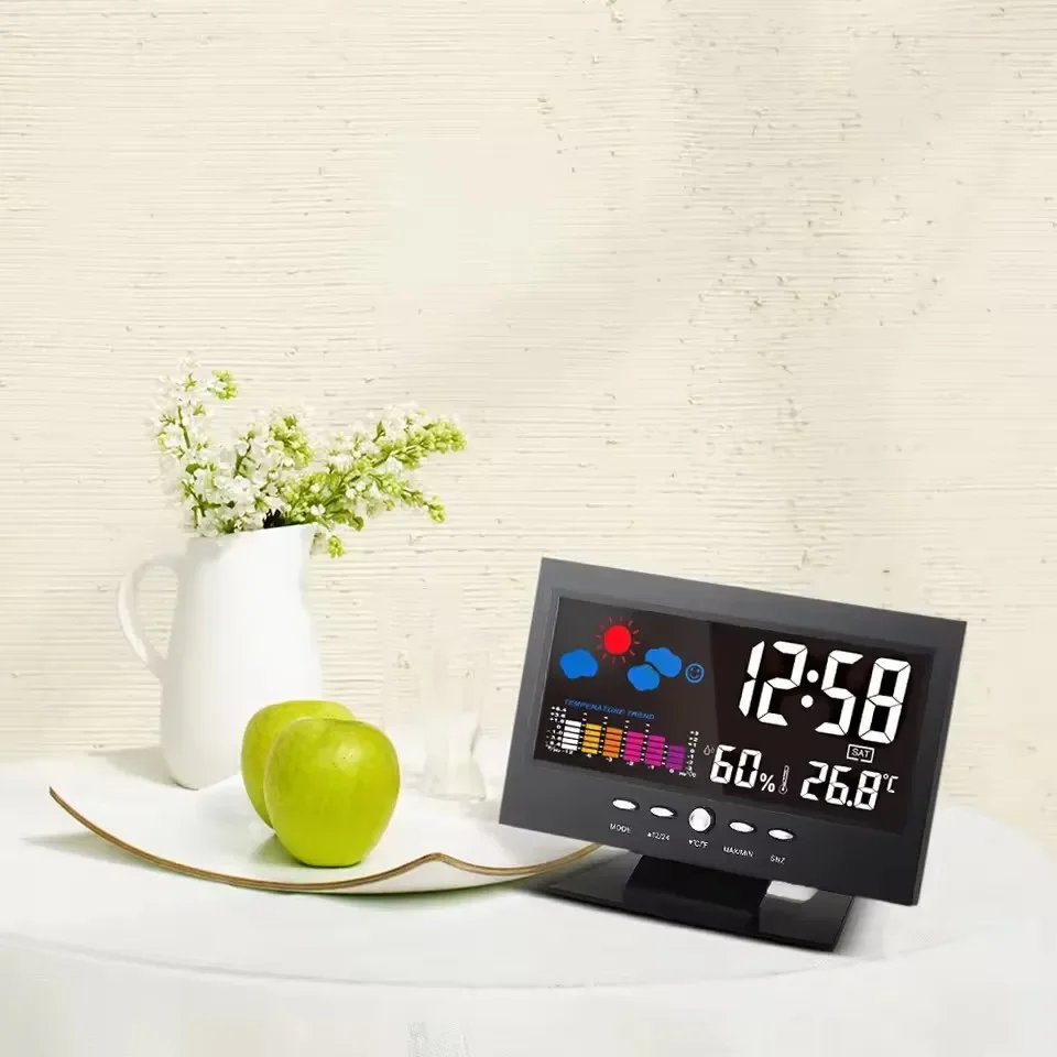 Multi-functional Weather Station Clock Thermometer Hygrometer Calendar Digital LCD Display Temperature and Humidity Meter