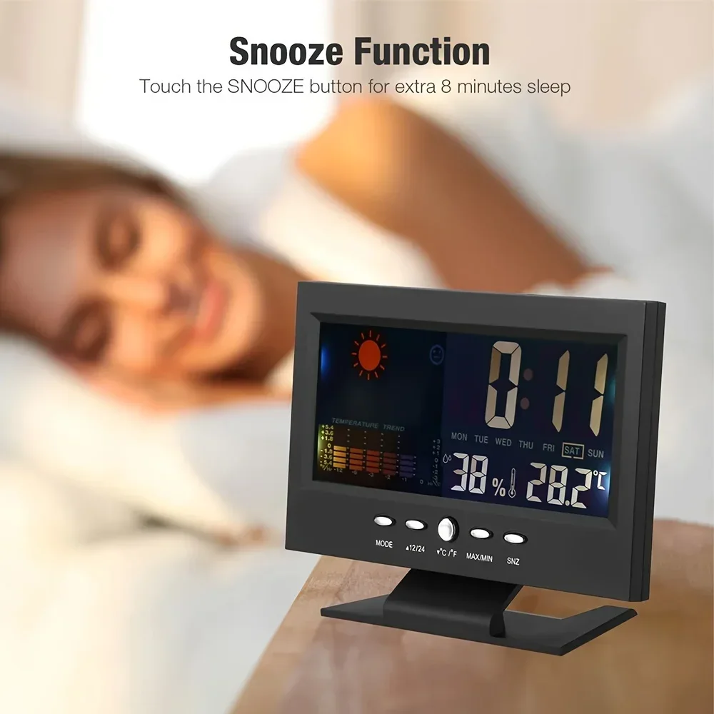 Multi-functional Weather Station Clock Thermometer Hygrometer Calendar Digital LCD Display Temperature and Humidity Meter