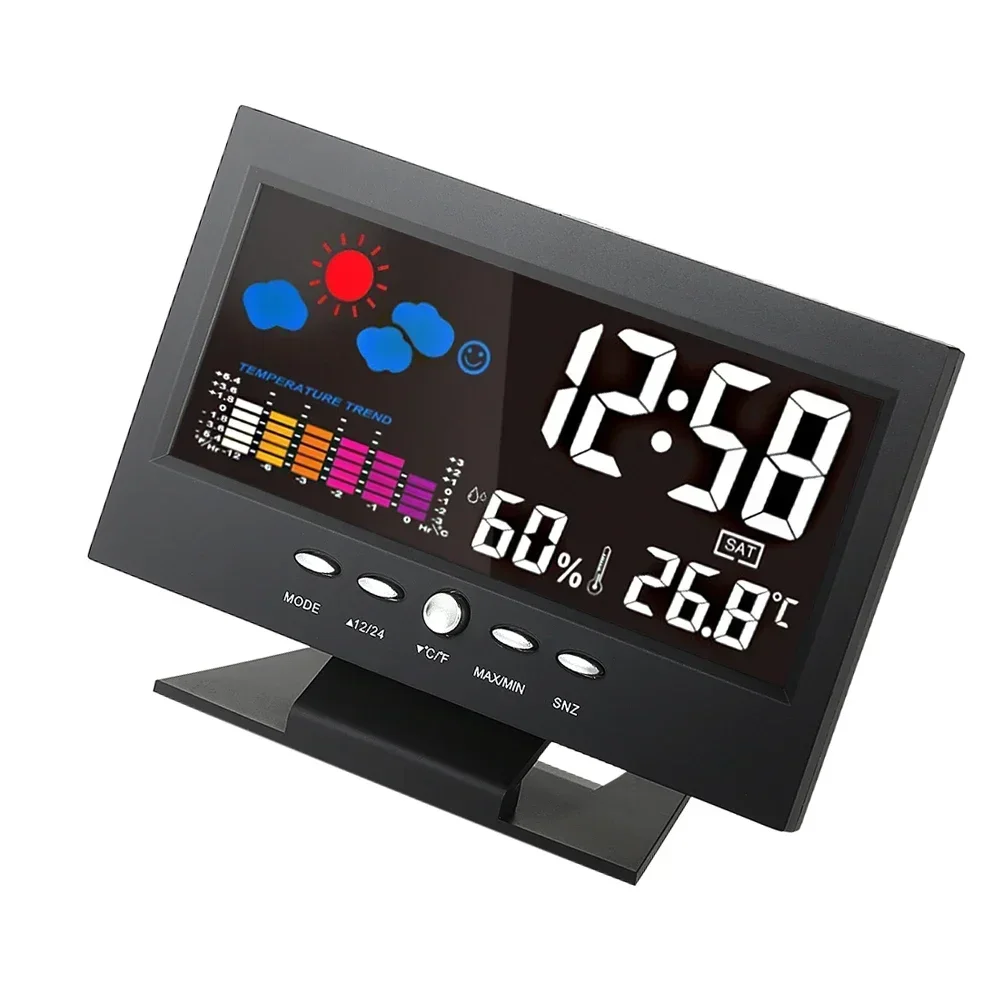 Multi-functional Weather Station Clock Thermometer Hygrometer Calendar Digital LCD Display Temperature and Humidity Meter