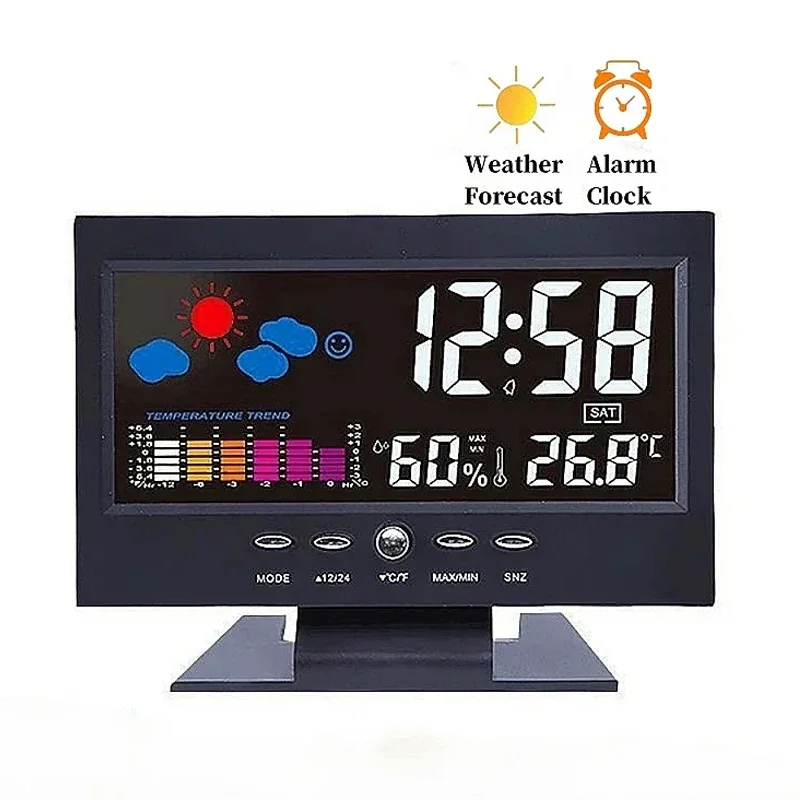 Multi-functional Weather Station Clock Thermometer Hygrometer Calendar Digital LCD Display Temperature and Humidity Meter