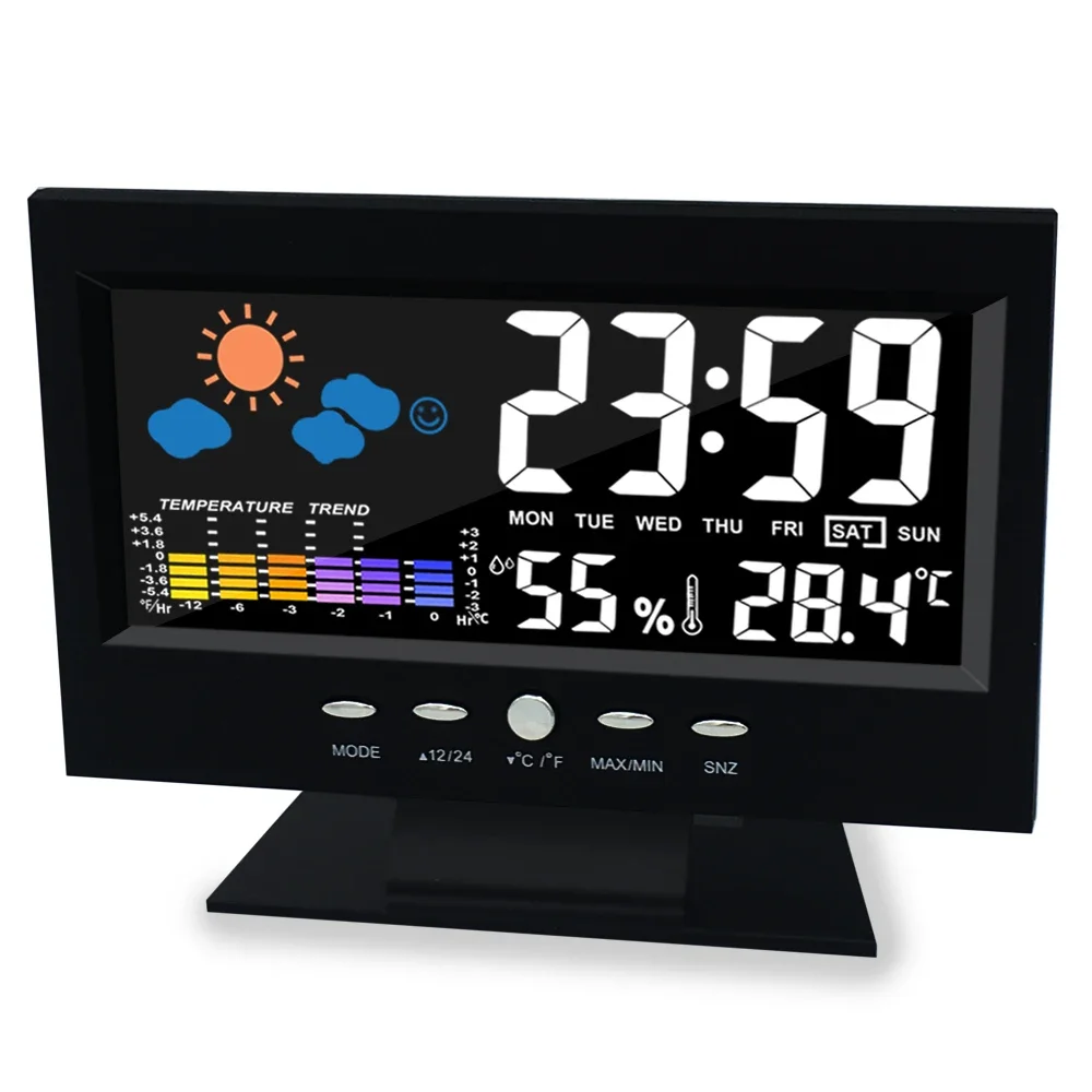 Multi-functional Weather Station Clock Thermometer Hygrometer Calendar Digital LCD Display Temperature and Humidity Meter