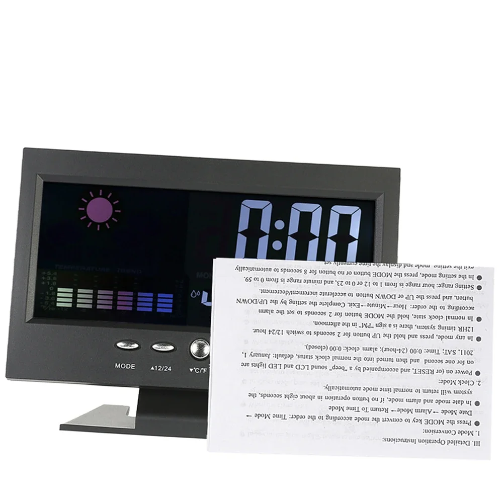 Multi-functional Weather Station Clock Thermometer Hygrometer Calendar Digital LCD Display Temperature and Humidity Meter