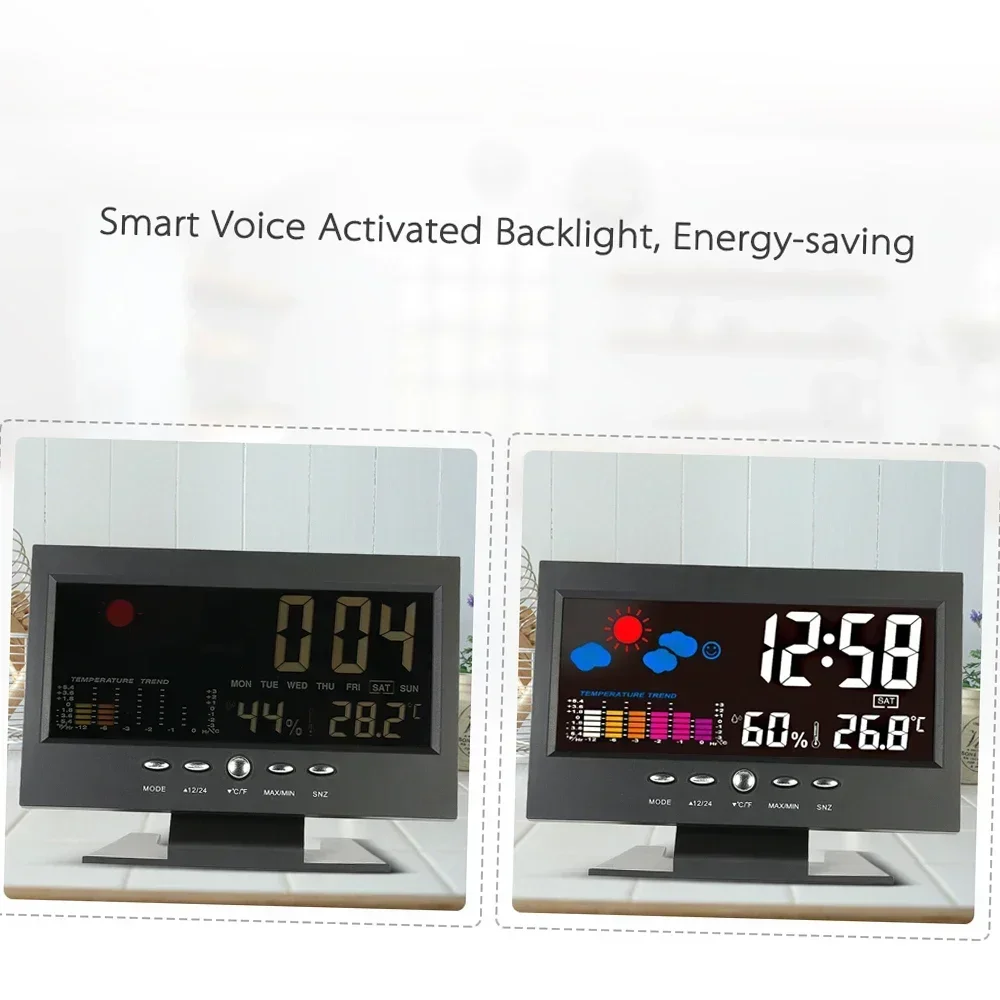 Multi-functional Weather Station Clock Thermometer Hygrometer Calendar Digital LCD Display Temperature and Humidity Meter