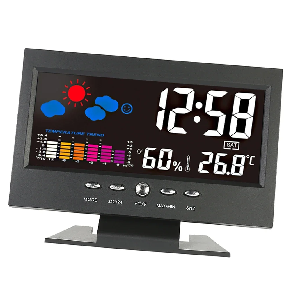 Multi-functional Weather Station Clock Thermometer Hygrometer Calendar Digital LCD Display Temperature and Humidity Meter