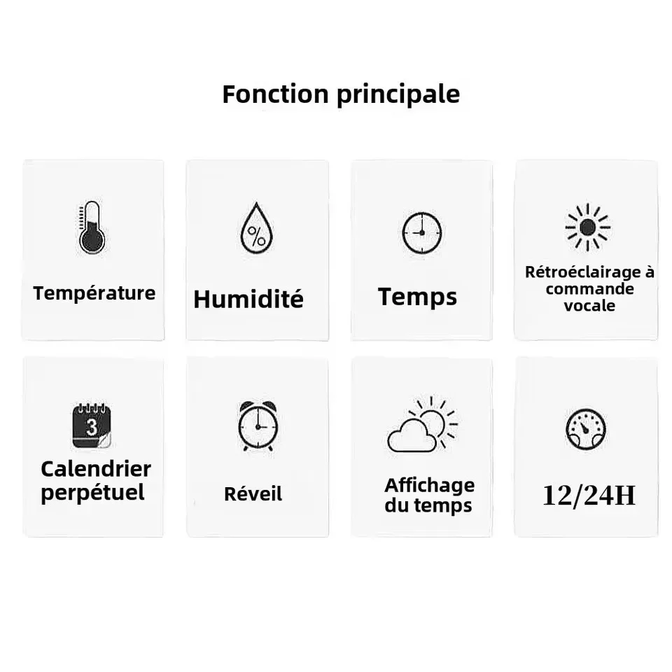 Multi-functional Weather Station Clock Thermometer Hygrometer Calendar Digital LCD Display Temperature and Humidity Meter