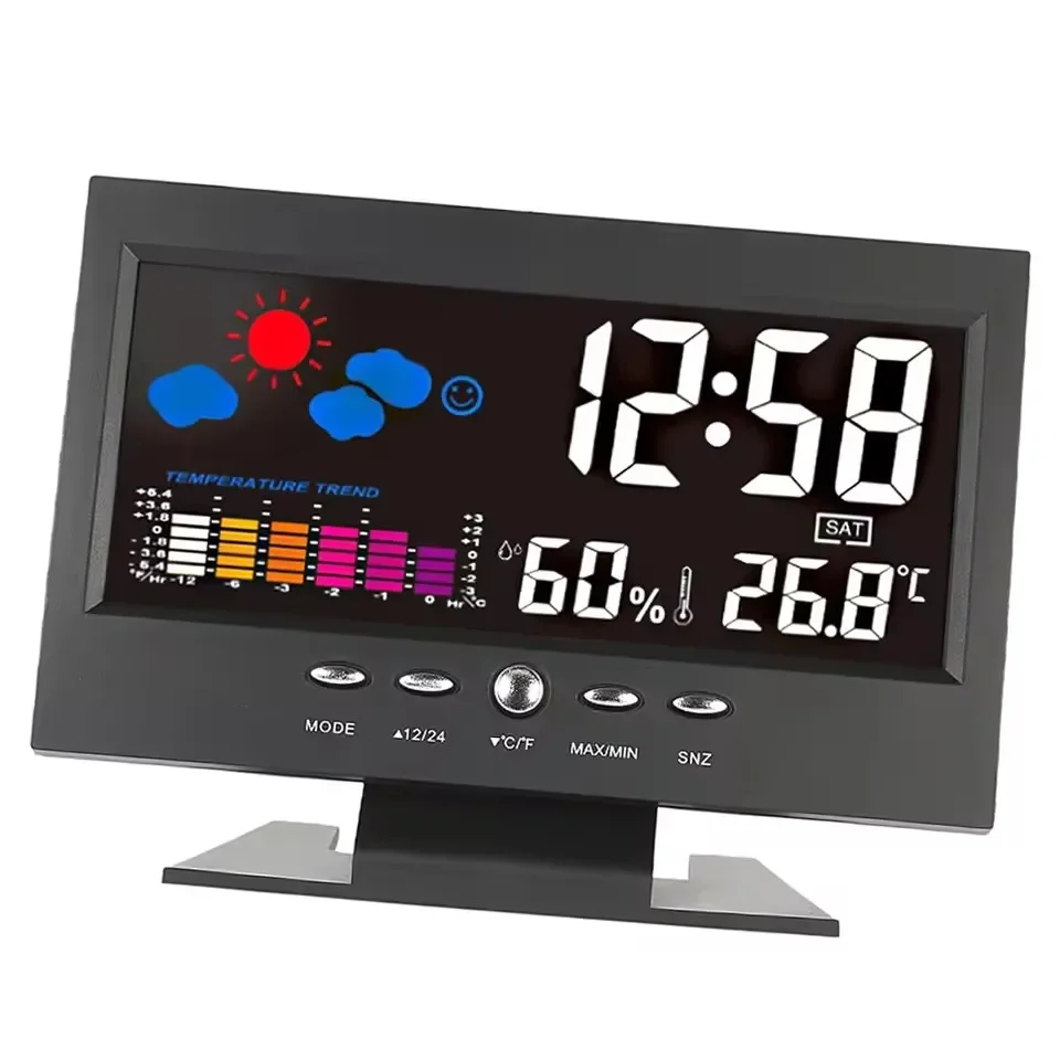 Multi-functional Weather Station Clock Thermometer Hygrometer Calendar Digital LCD Display Temperature and Humidity Meter