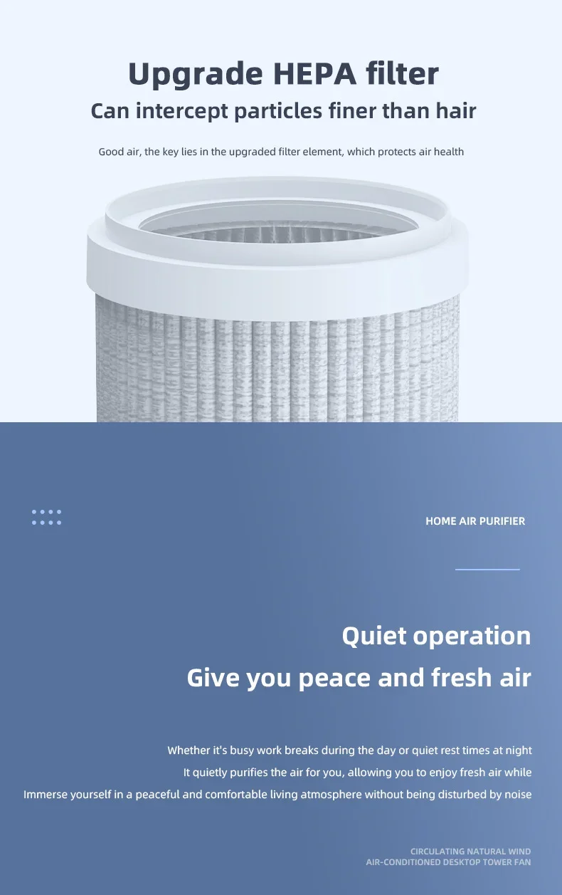 TINSOL New Mini Air Purifier HEPA Filter uses negative ion technology to eliminate formaldehyde odors smoke and dust particles