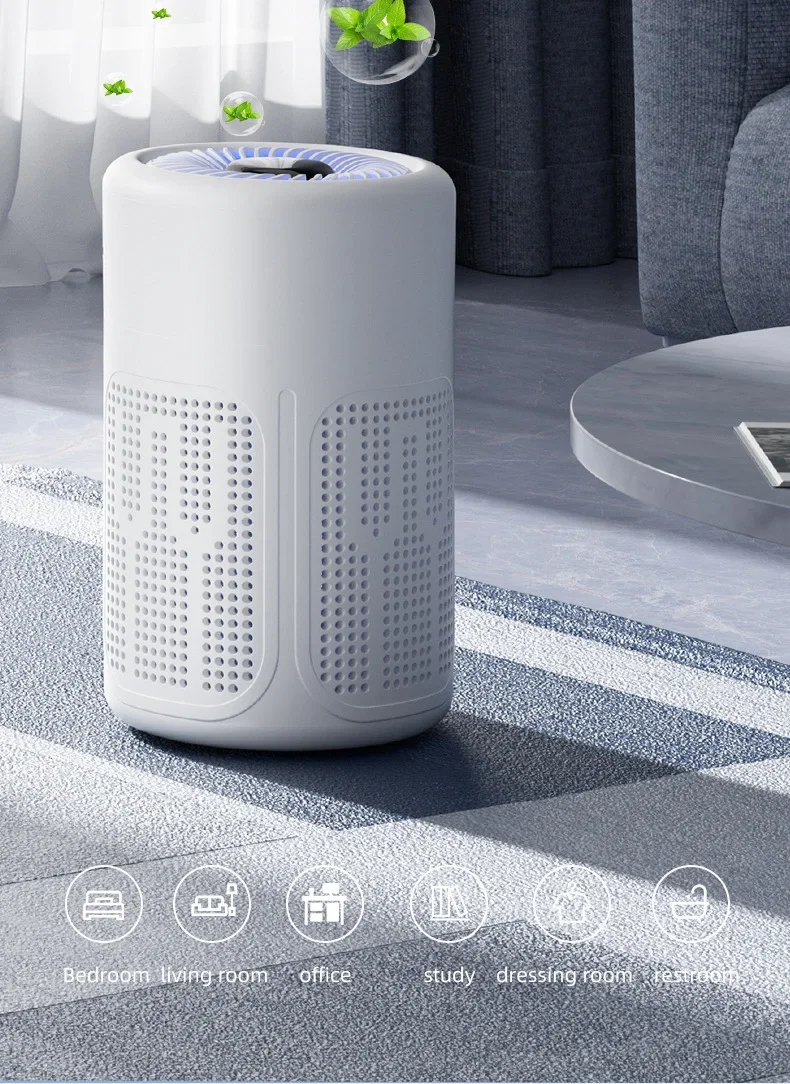 TINSOL New Mini Air Purifier HEPA Filter uses negative ion technology to eliminate formaldehyde odors smoke and dust particles