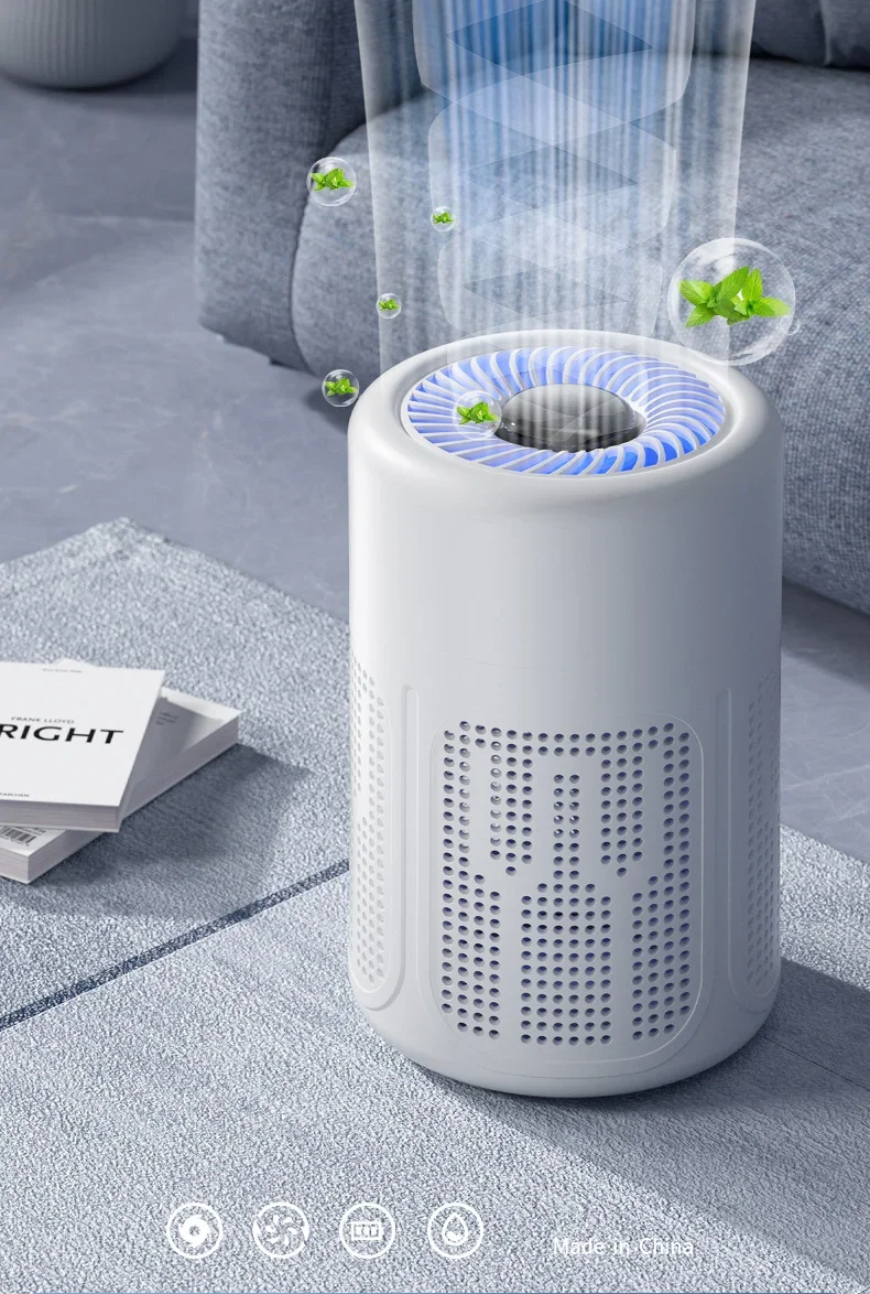 TINSOL New Mini Air Purifier HEPA Filter uses negative ion technology to eliminate formaldehyde odors smoke and dust particles