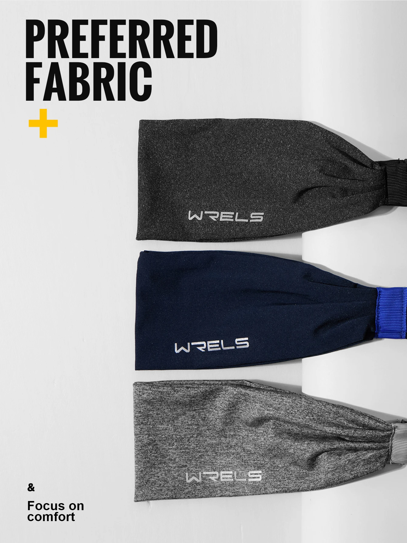 WRELS 1/2/3Pcs Sweatband Sports Headband for Men Women Moisture Wicking Workout Headband Sweat Band Non Slip Elastic Hairband
