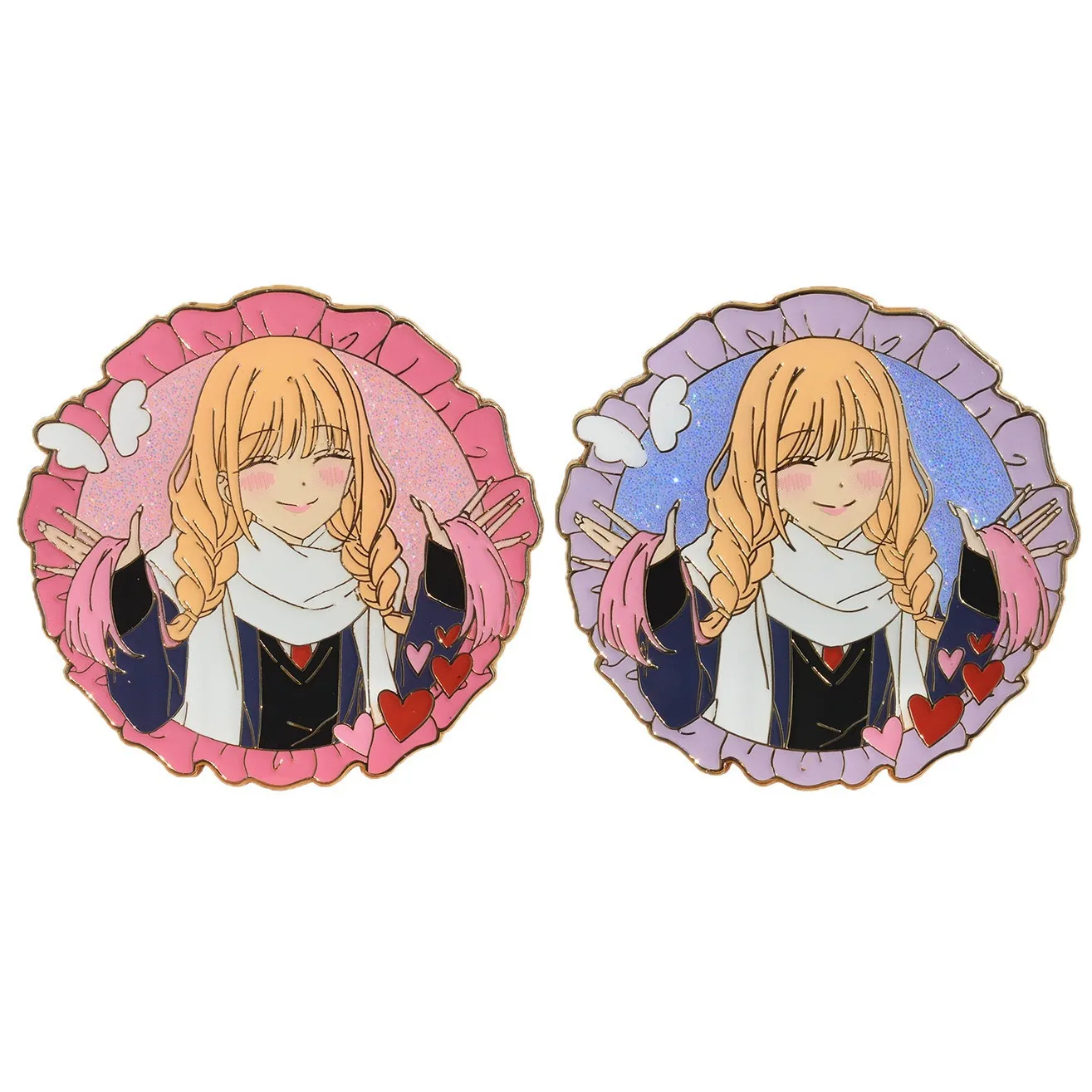 Kitagawa Marin Badges Anime My Dress-Up Darling Metal Pins Pendant Manga Brooches for Backpack Clothing Lapel Cosplay ACG Goods