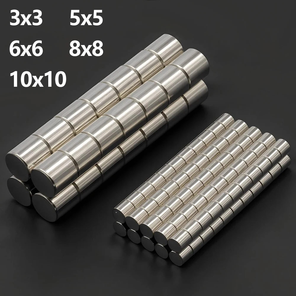 Powerful Neodymium Magnet N35 NdfeB Permanent Magnetic imanes Round Super Strong Fridge Magnets DIY 3x3 5x5 6x6 8x8 10x10mm