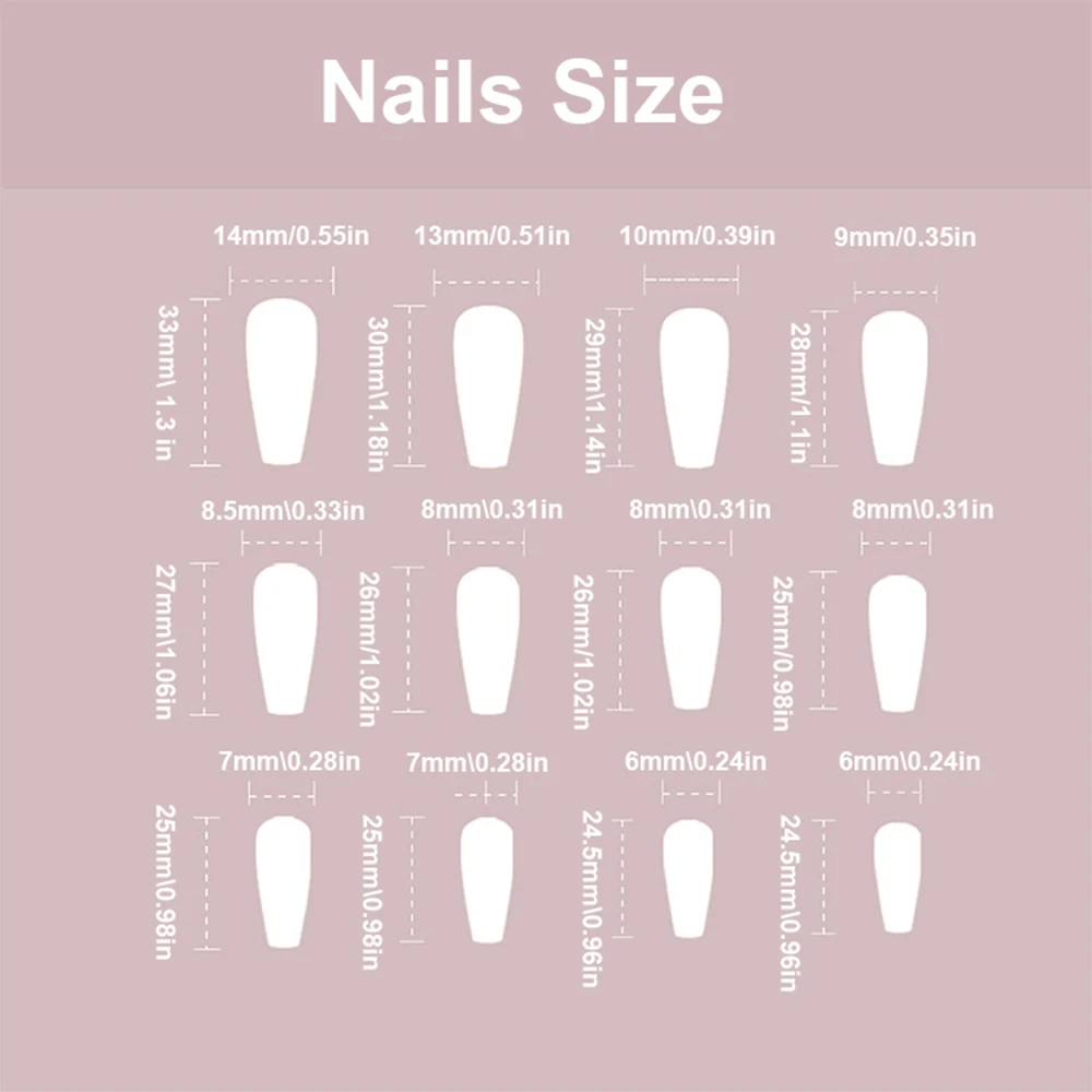 24pcs/set Long Medium short fake nails for women girls cute bow flowers decoration french tips faux ongles press on false nail