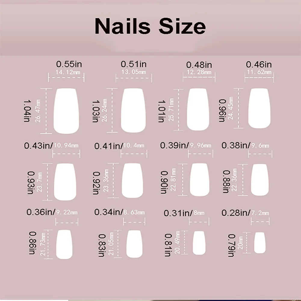 24pcs/set Long Medium short fake nails for women girls cute bow flowers decoration french tips faux ongles press on false nail