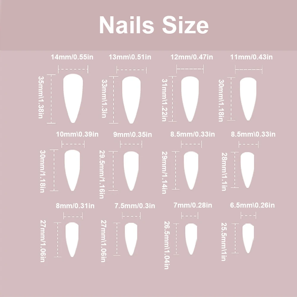 24pcs/set Long Medium short fake nails for women girls cute bow flowers decoration french tips faux ongles press on false nail