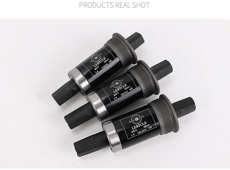 Mountain Bike Square Hole Bottom Bracket 73mm 113/122.5/124.5/126mm BB73 Waterproof Sealed Bearings Carbon Steel Cycling