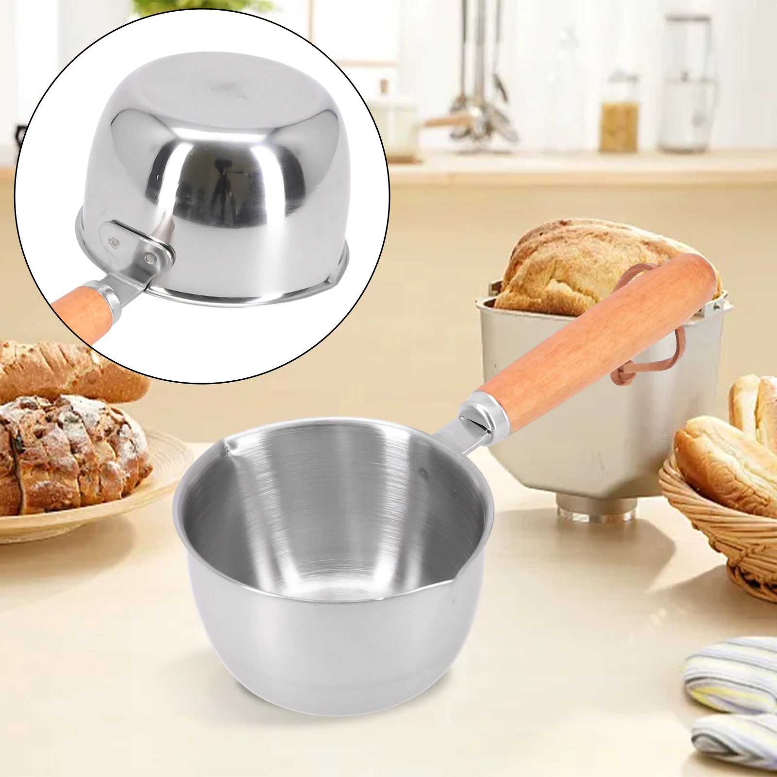 Stainless Steel Hot Oil Pot Milk Pan Stainless Steel Sauce Small Saucepan Cooking Boiling Butter Warmer Melting Kitchen Pan
