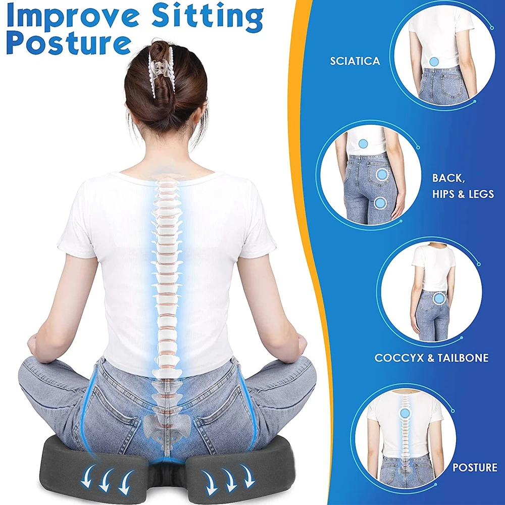 Seat Cushion Office Chair Cushions Coccyx Orthopedic Memory Foam U Seat Massage Chair Cushion Pad Car Massage Cushion