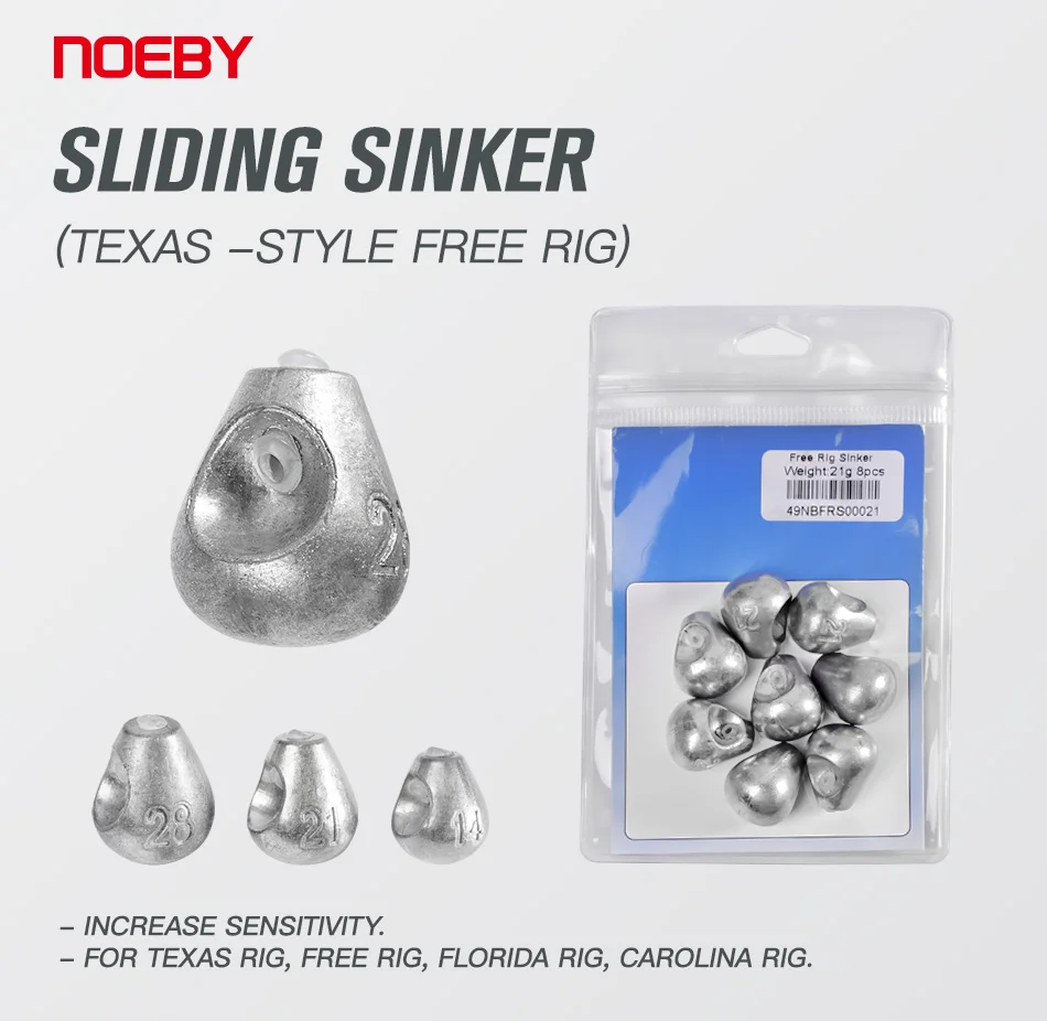 Noeby Sliding Sinker 14g 21g 28g Texas Rig Free Rig Florida Rig Carolina Rig Sinker Soft Bait Freshwater Fishing Tackles