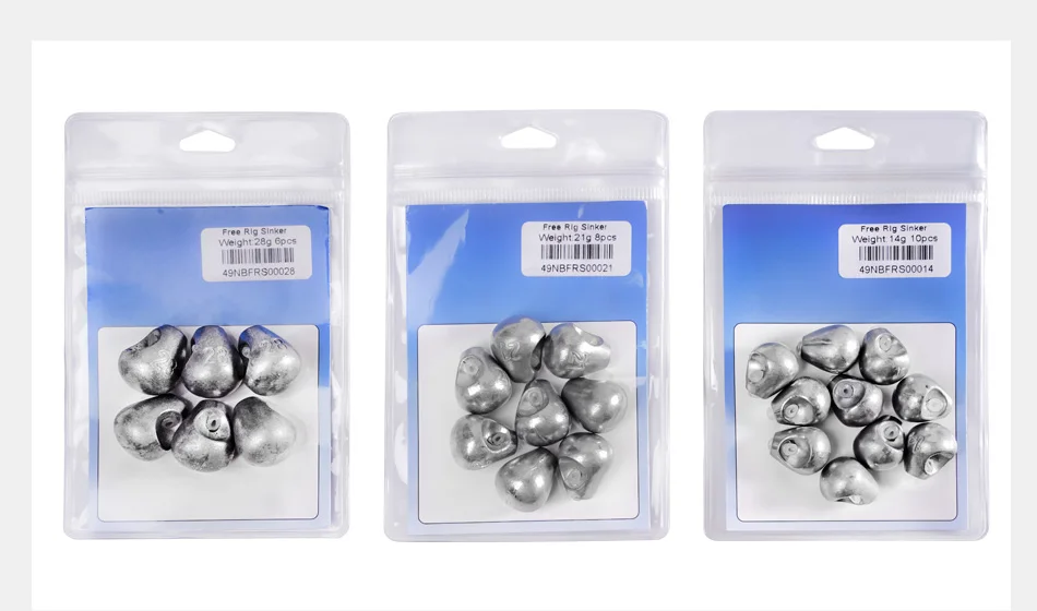 Noeby Sliding Sinker 14g 21g 28g Texas Rig Free Rig Florida Rig Carolina Rig Sinker Soft Bait Freshwater Fishing Tackles