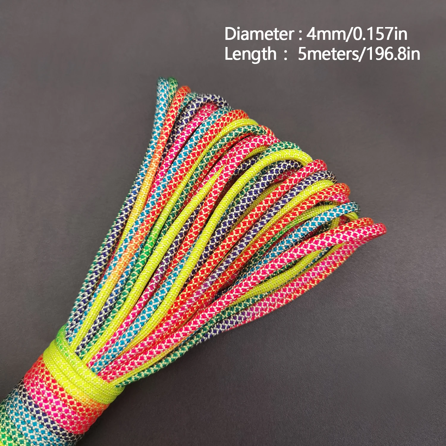5/10/31meters 2mm/3mm/4mm Diameter Rainbow Pope 7 Strands Parachute Rope Climbing Camping Survival Gear Parachute Rope Bracelet