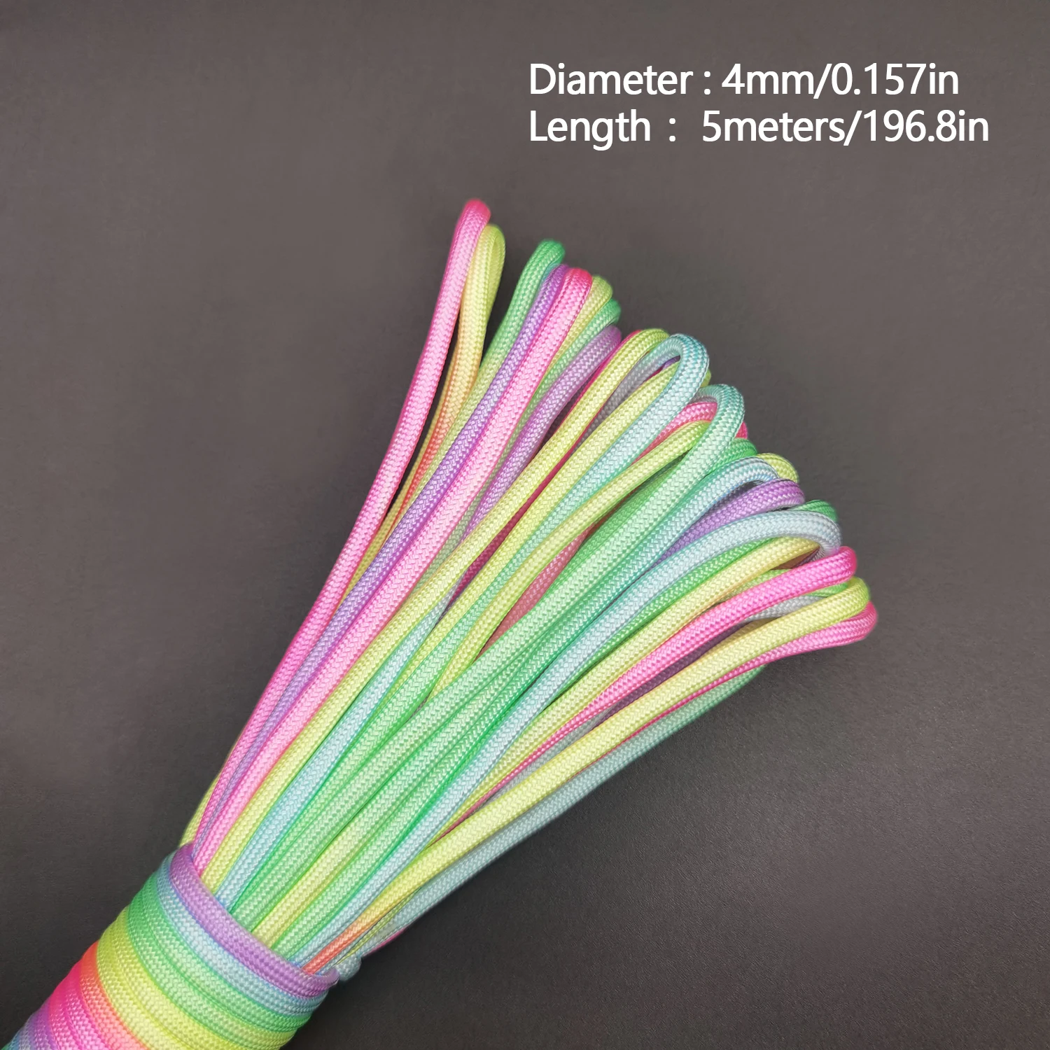 5/10/31meters 2mm/3mm/4mm Diameter Rainbow Pope 7 Strands Parachute Rope Climbing Camping Survival Gear Parachute Rope Bracelet