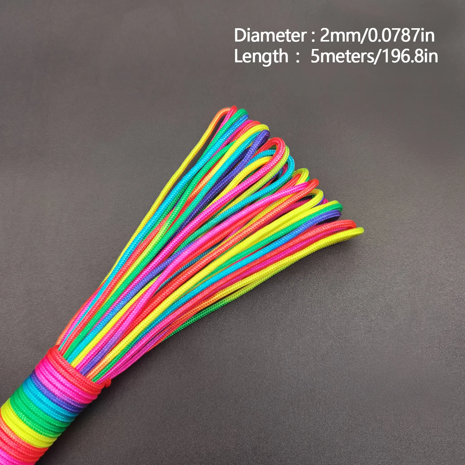 5/10/31meters 2mm/3mm/4mm Diameter Rainbow Pope 7 Strands Parachute Rope Climbing Camping Survival Gear Parachute Rope Bracelet