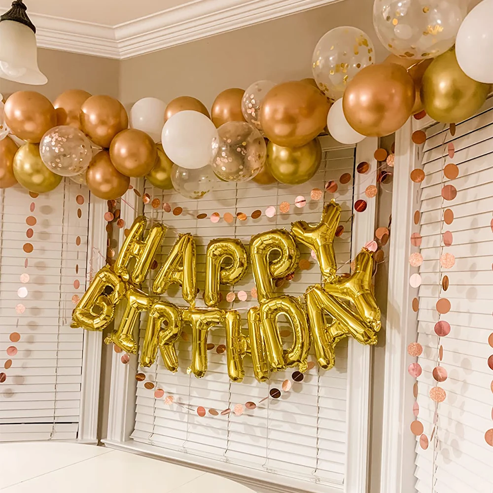 16inch Happy Birthday Decoration Balloons Pink Blue Letter Foil Ballons Set Birthday Party Decor Air Globos Balony Anniversaire