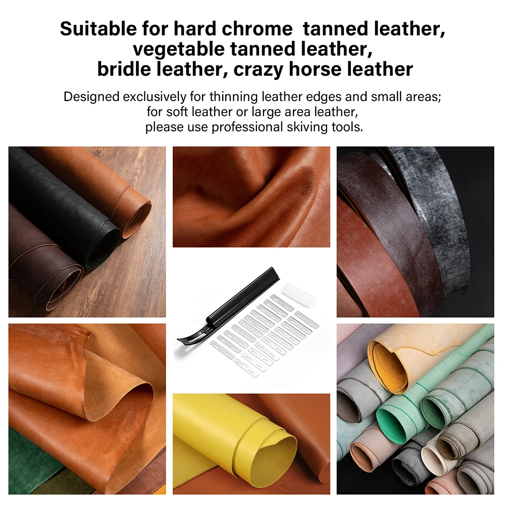 WUTA Sharp Leather Safety Beveler Skiving Knife Thining Cutting Cutter Knives DIY Leather Craft Tools 3Pcs Replacement Skiver