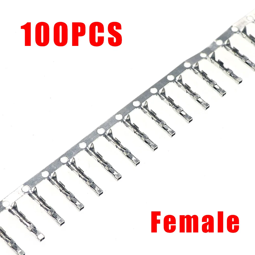 100PCS Dupont Connector 2.54mm Jumper Wire Cable Pin Connector Terminal Female Male Pin Connector for Housing Jumper